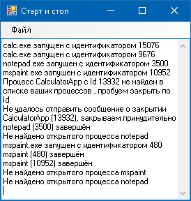 скриншот окна приложения